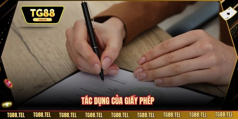 Giấy Phép Hoạt Động 2 Tác dụng của giấy phép